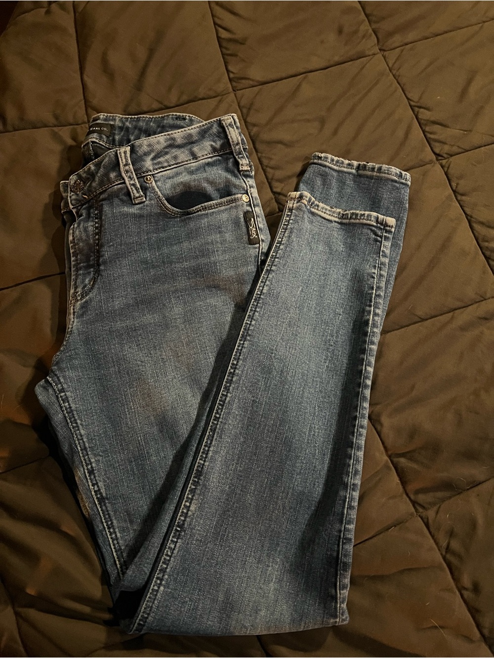 Silver Jeans Dark Blue Denim Skinny Jeans